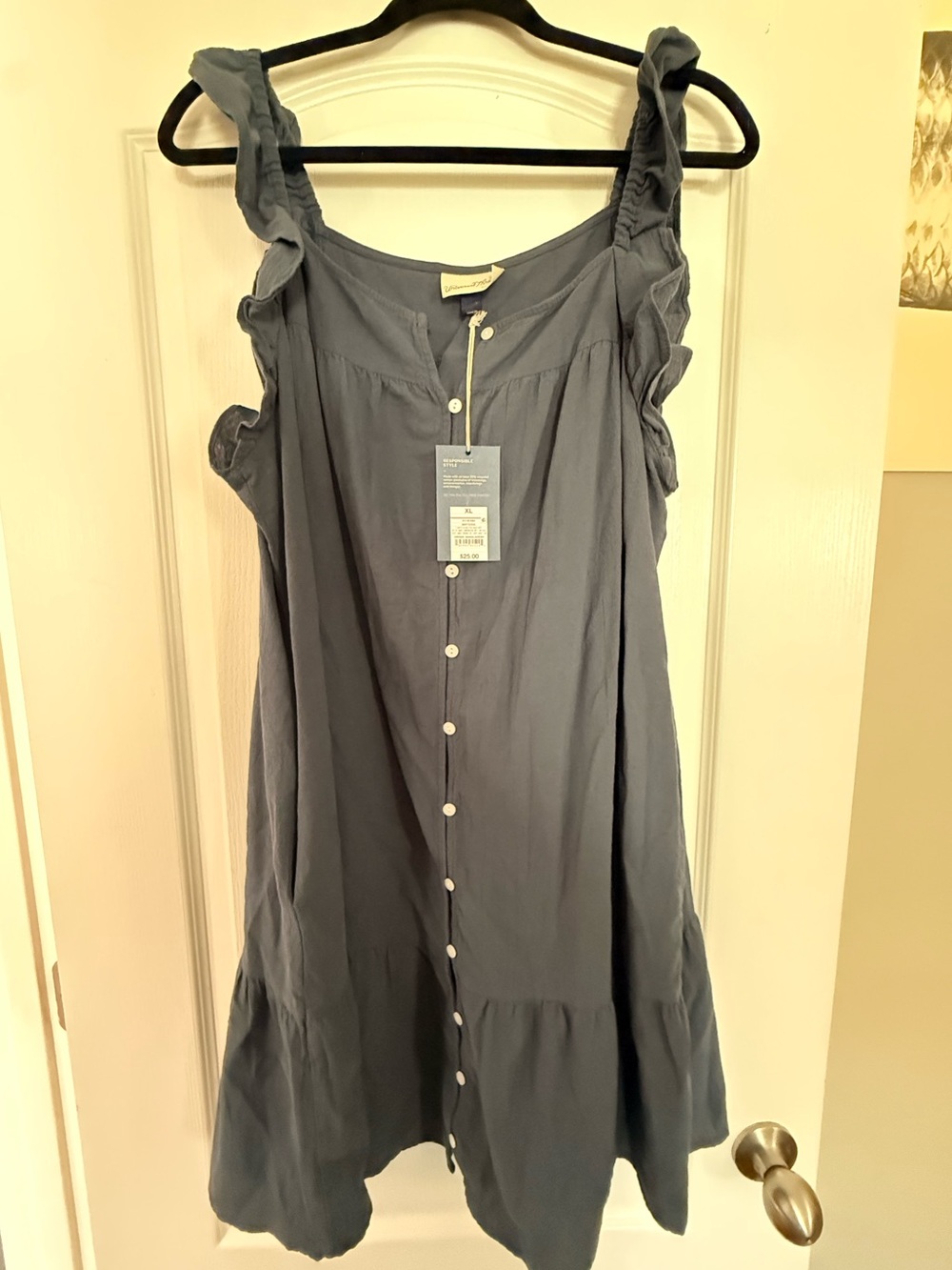 Universal Threads Button-Front Sundress in Dusty Blue
